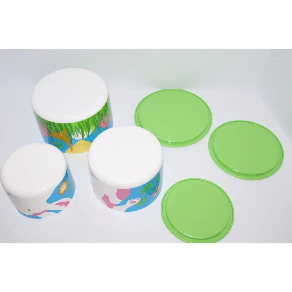 TUPPERWARE Easter Spring Bunny Chick Stacking Storage Canister Set of 3 w/ Lids